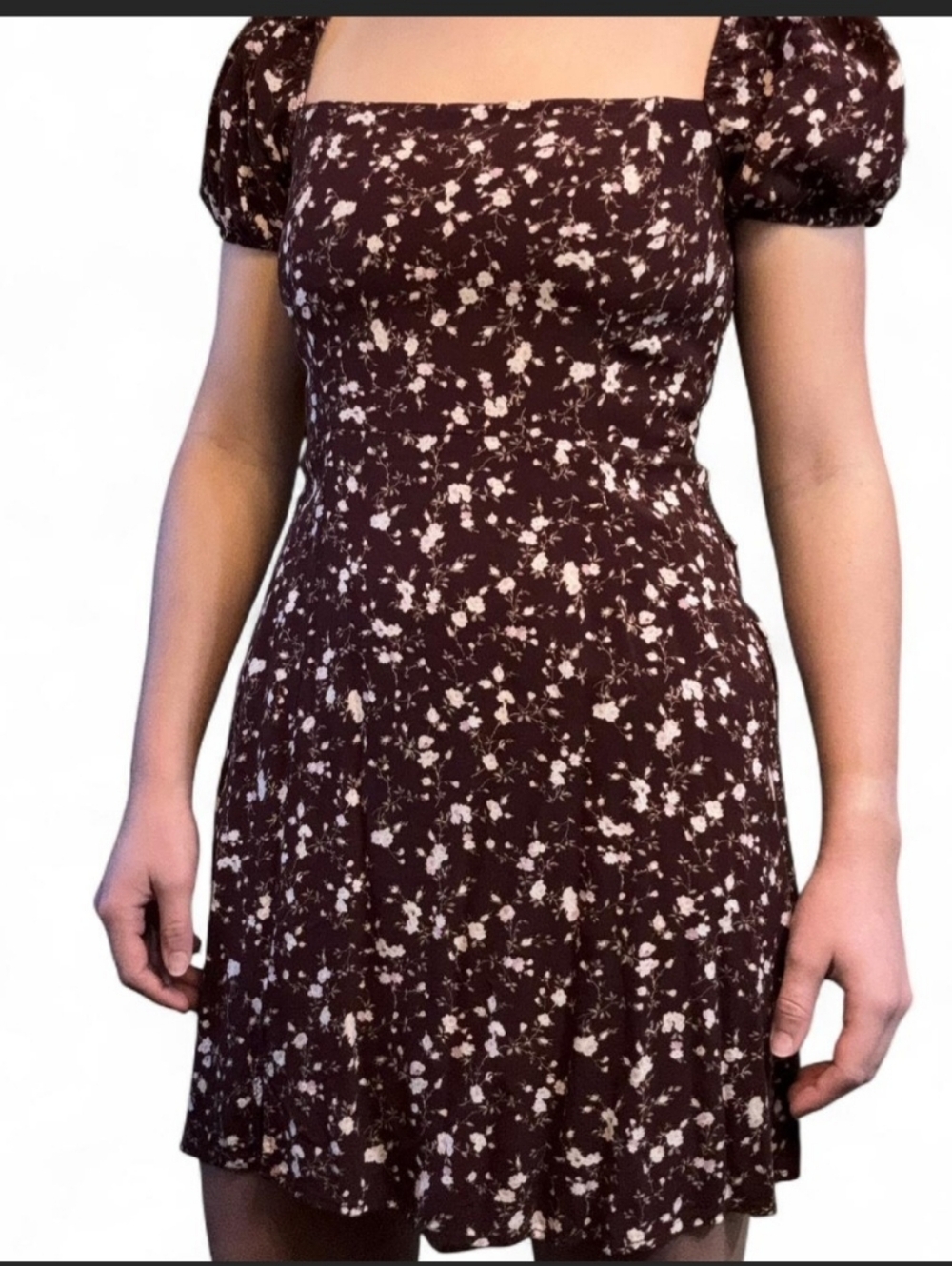 Francesca's Maroon Dress With Cute Front Slit Medium